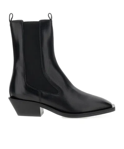 AEYDE LEATHER POINTED-TOE BOOTS