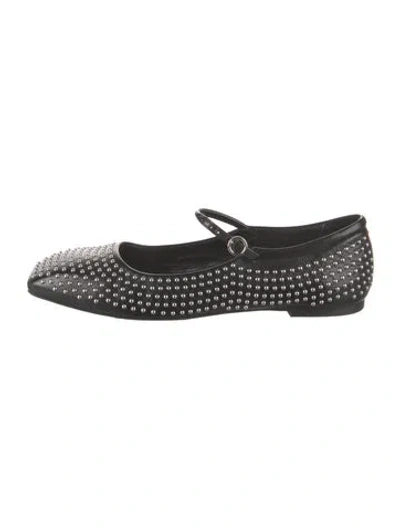 Pre-owned Aeyde Leather Polka Dot Print Mary Jane Flats In Black