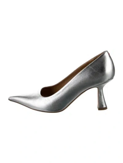 Pre-owned Aeyde Leather Pumps In Metallic/silver