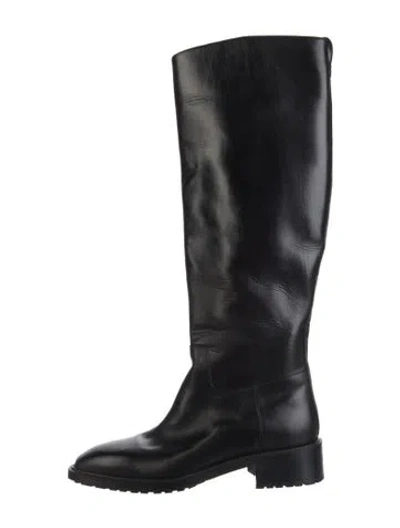Pre-owned Aeyde Leather Riding Boots In Black