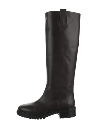 Pre-owned Aeyde Leather Riding Boots In Black
