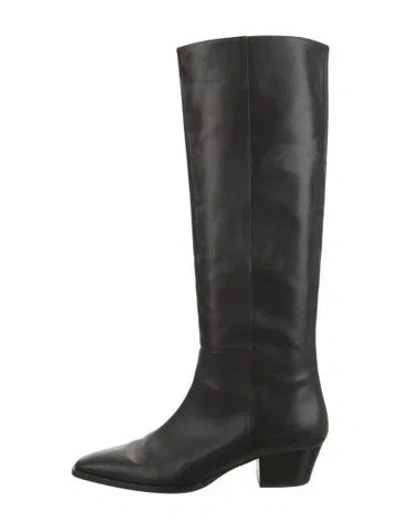 Pre-owned Aeyde Leather Riding Boots In Black