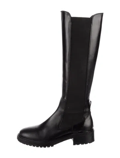 Pre-owned Aeyde Leather Riding Boots In Black