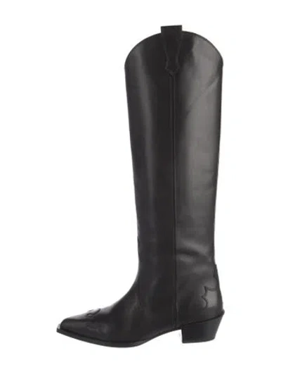 Pre-owned Aeyde Leather Riding Boots In Black