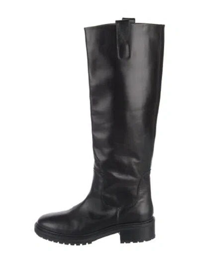 Pre-owned Aeyde Leather Riding Boots In Black