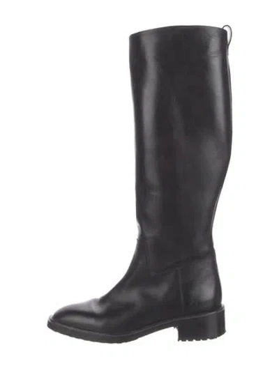 Pre-owned Aeyde Leather Riding Boots In Black