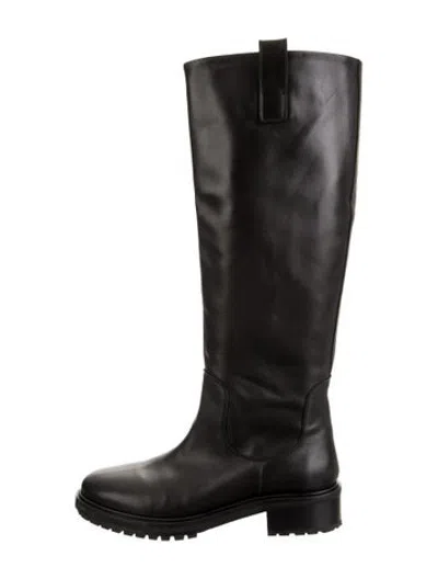 Pre-owned Aeyde Leather Riding Boots In Black