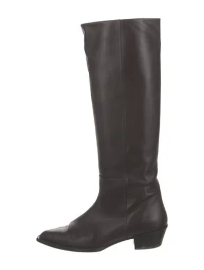 Pre-owned Aeyde Leather Riding Boots In Brown
