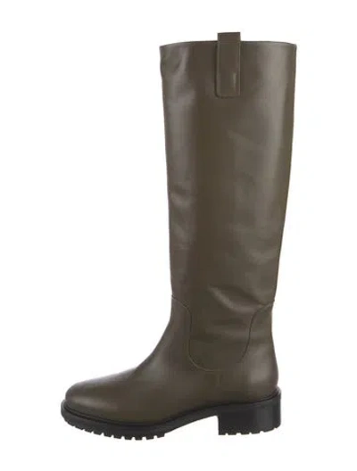 Pre-owned Aeyde Leather Riding Boots In Green