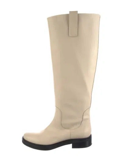 Pre-owned Aeyde Leather Riding Boots In Neutral