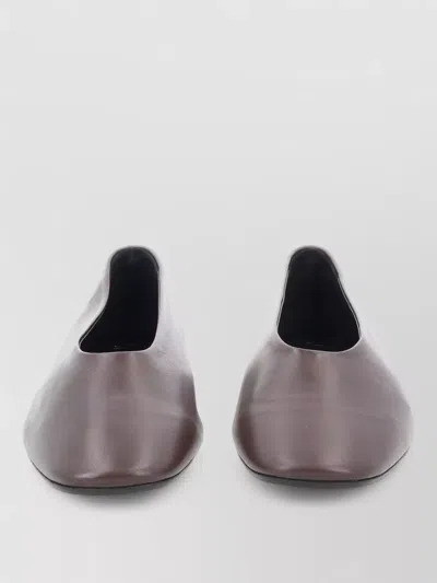 Aeyde Leather Round-toe Ballet Flats In Brown