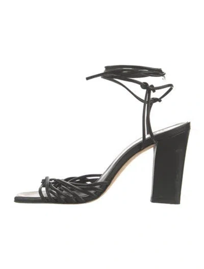 Pre-owned Aeyde Leather Sandals In Black