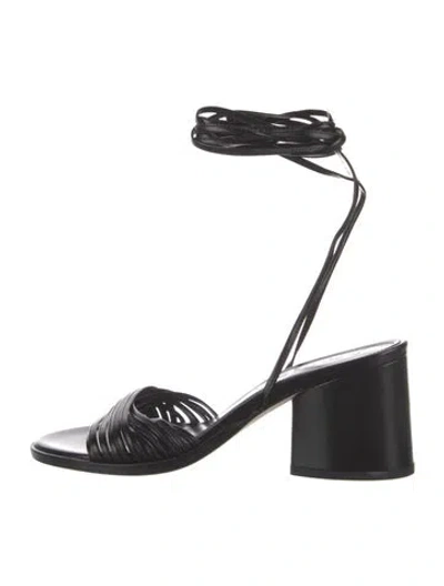 Pre-owned Aeyde Leather Sandals In Black
