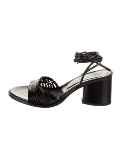 Pre-owned Aeyde Leather Sandals In Black