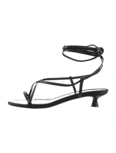 Pre-owned Aeyde Leather Sandals In Black