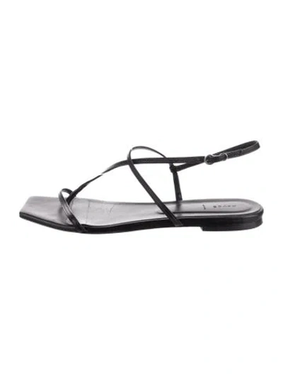 Pre-owned Aeyde Leather Sandals In Black