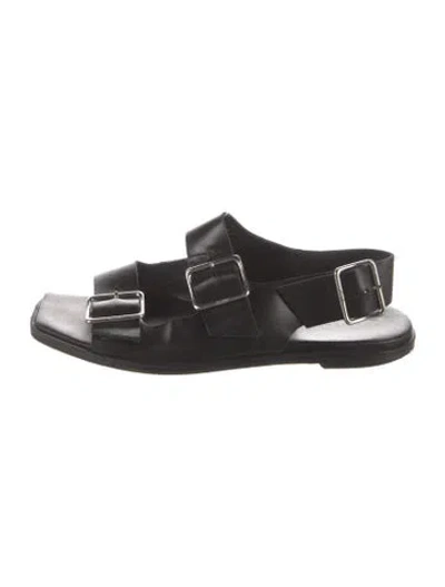 Pre-owned Aeyde Leather Sandals In Black