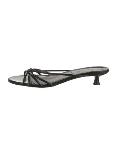 Pre-owned Aeyde Leather Sandals In Black