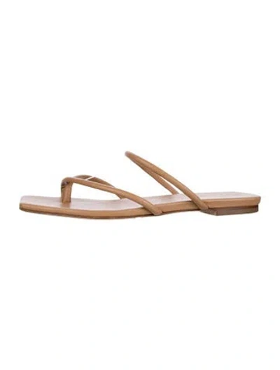 Pre-owned Aeyde Leather Sandals In Brown/neutrals