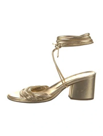 Pre-owned Aeyde Leather Sandals In Gold