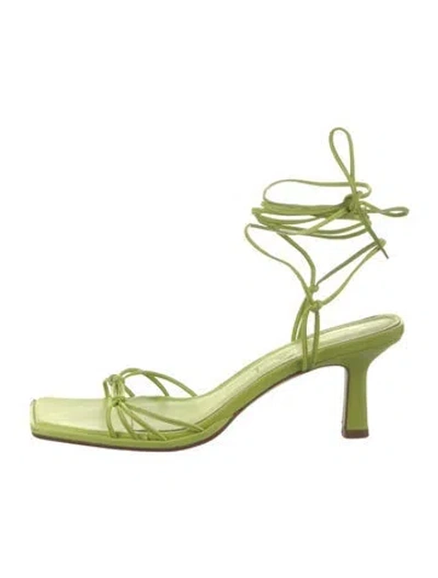 Pre-owned Aeyde Leather Sandals In Green