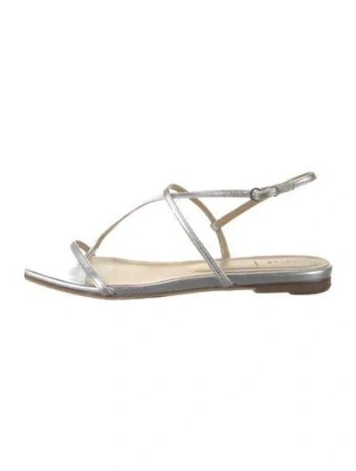 Pre-owned Aeyde Leather Sandals In Grey