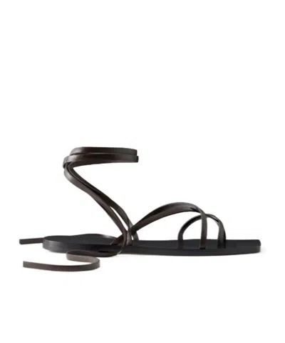 Aeyde Norah Leather Sandals In Brown