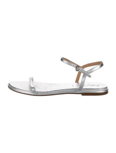 Pre-owned Aeyde Leather Sandals In Silver