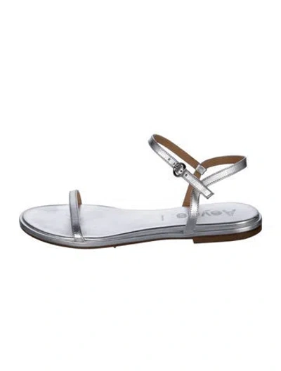 Pre-owned Aeyde Leather Sandals In Silver