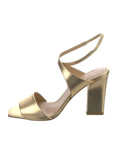 Pre-owned Aeyde Leather Sandals W/ Tags In Gold/metallic