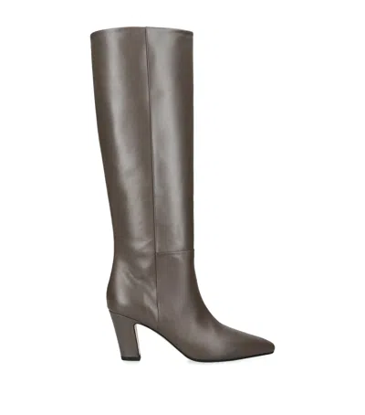 Aeyde Leather Silva Knee High Boots 75 In Brown