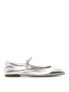 Aeyde Aline Babies Metallic Ballerina Shoes In Silver