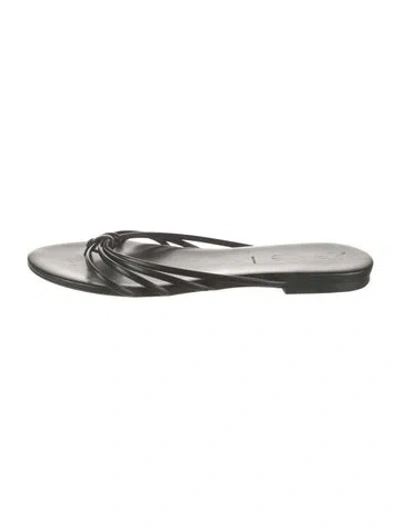 Pre-owned Aeyde Leather Slides In Black