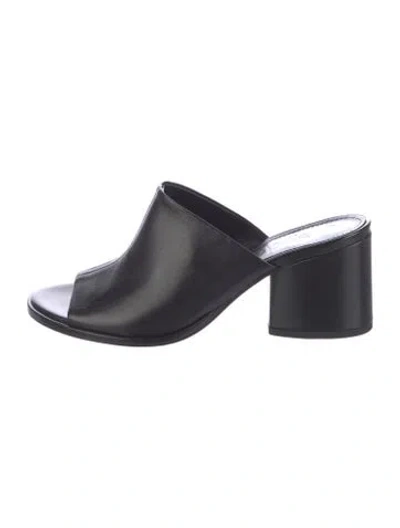 Pre-owned Aeyde Leather Slides In Black