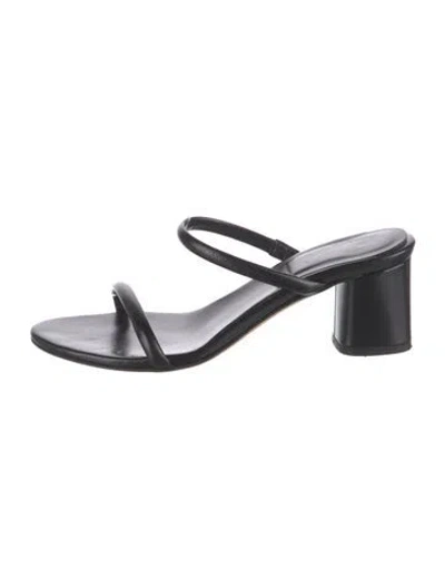 Pre-owned Aeyde Leather Slides In Black