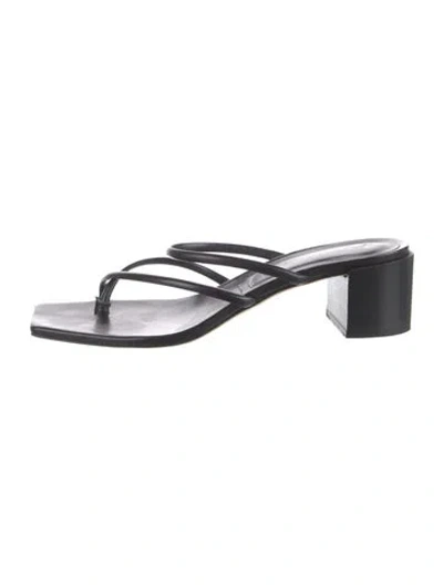 Pre-owned Aeyde Leather Slides In Black