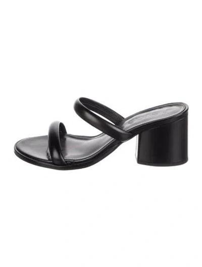 Pre-owned Aeyde Leather Slides In Black