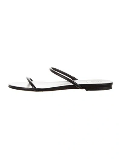 Pre-owned Aeyde Leather Slides In Black