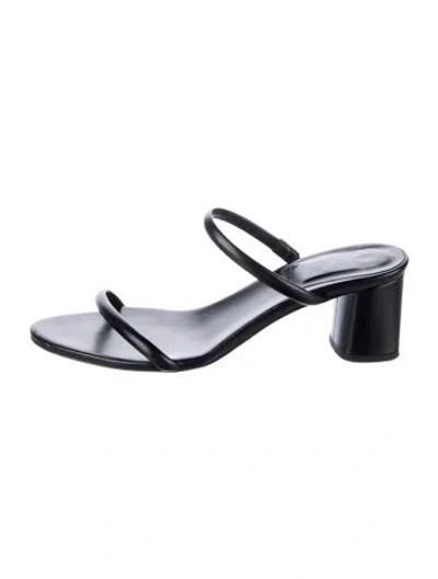 Pre-owned Aeyde Leather Slides In Black