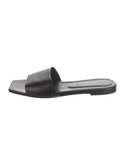 Pre-owned Aeyde Leather Slides In Black
