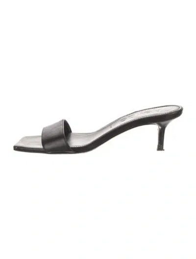 Pre-owned Aeyde Leather Slides In Black