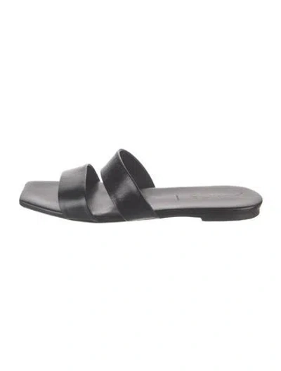 Pre-owned Aeyde Leather Slides In Black