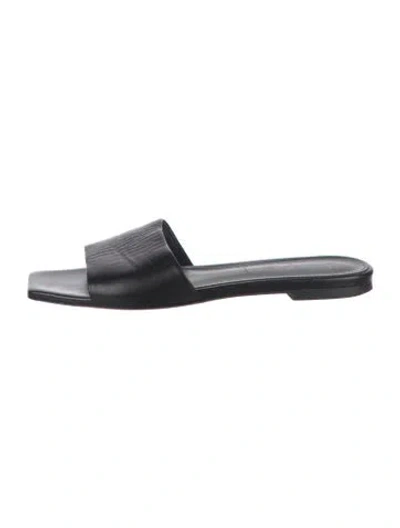 Pre-owned Aeyde Leather Slides In Black