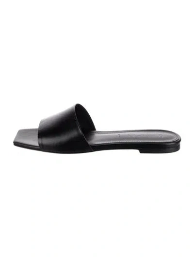 Pre-owned Aeyde Leather Slides In Black