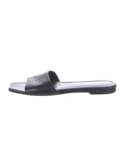 Pre-owned Aeyde Leather Slides In Black