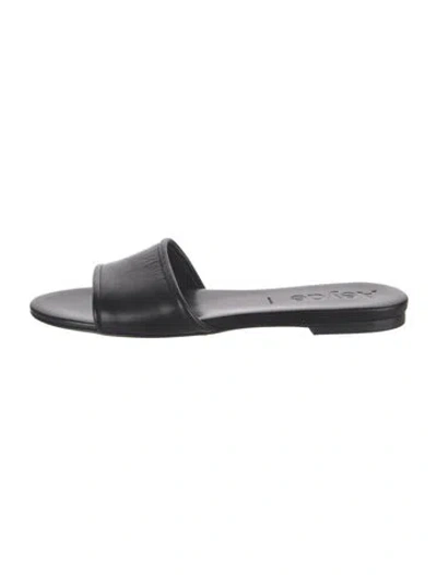Pre-owned Aeyde Leather Slides In Black