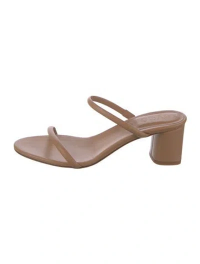Pre-owned Aeyde Leather Slides In Brown
