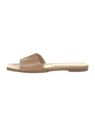 Pre-owned Aeyde Leather Slides In Brown