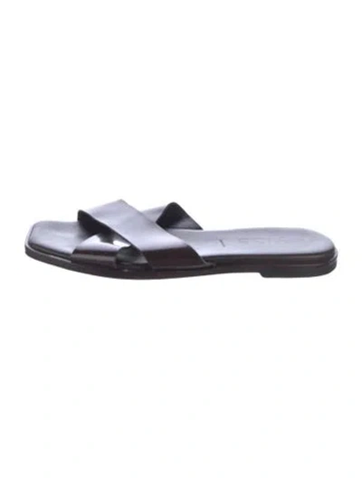Pre-owned Aeyde Leather Slides In Brown
