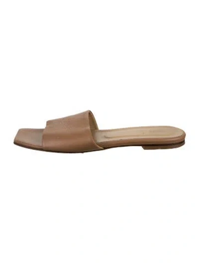 Pre-owned Aeyde Leather Slides In Brown